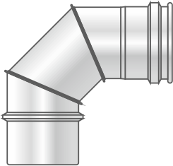Stainless-steel elbow M-H D=80 90º