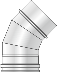 Concentric elbow M-H 80/125 45