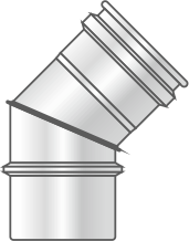 Stainless-steel elbow M-H D=80 45º