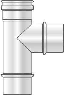 Stainless-steel tee M-H-H D=80 90º