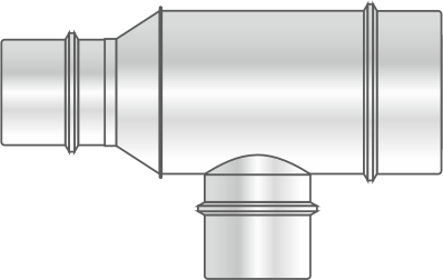 Twin-flow/coaxial splitter tee