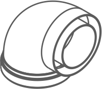 Concentric elbow 80/125 90 PP
