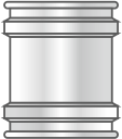 Adaptador inoxidable H-H D=80