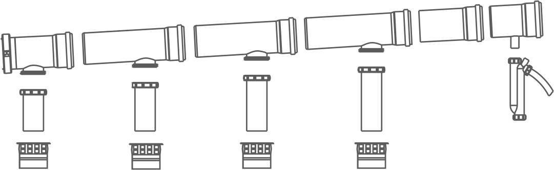 Kit colector D=160 para 4 Rinnai Serie N