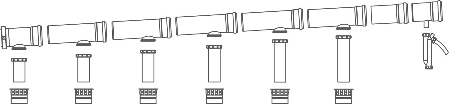 Kit colector D=200 para 6 Rinnai Serie N